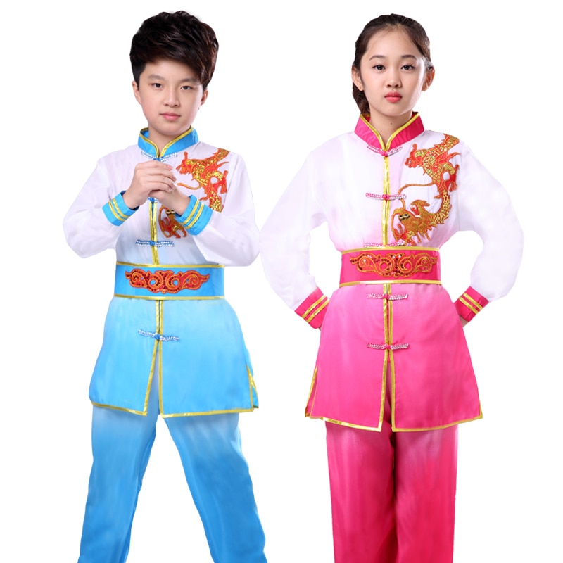 Children Traditional Wushu Uniform Suit for Kids Tai Chi Clothing Martial Art Uniform Children Long Sleeve Taekwondo Costume