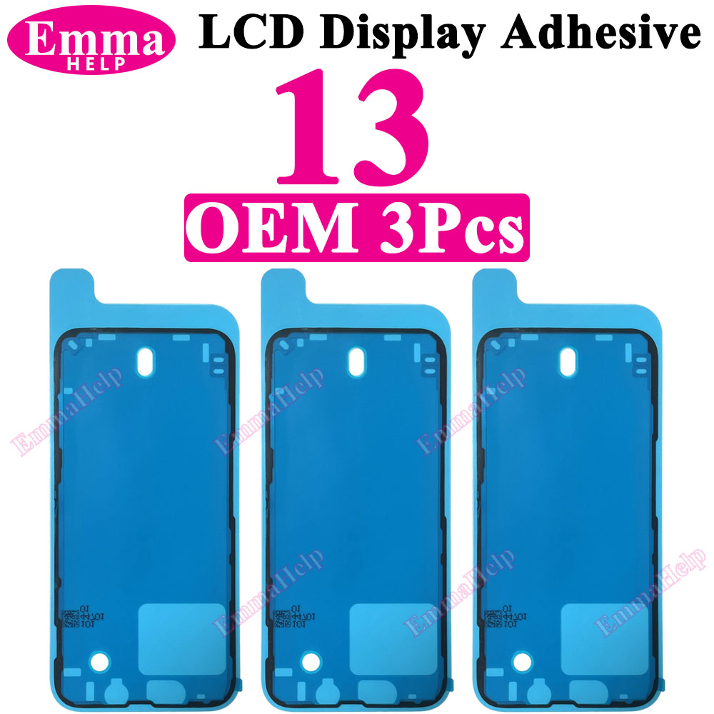 EmmaHelp 3pcs OEM LCD Screen Display Glue Waterproof Sticker for iPhone 11 12 13 7 8 Plus XS X 14 Adhesive Frame Seal Tape: WHITE