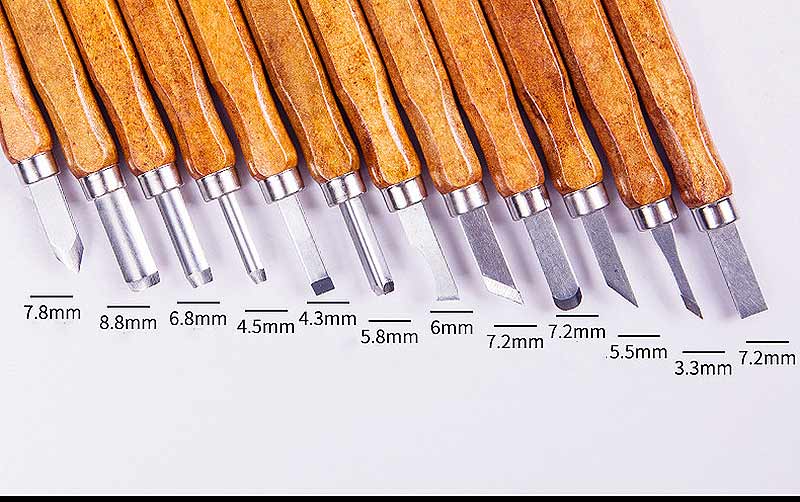 12 unids/set cinceles para tallar madera para grabado en madera básico herramientas de trabajo DIY y herramientas manuales detalladas H99F