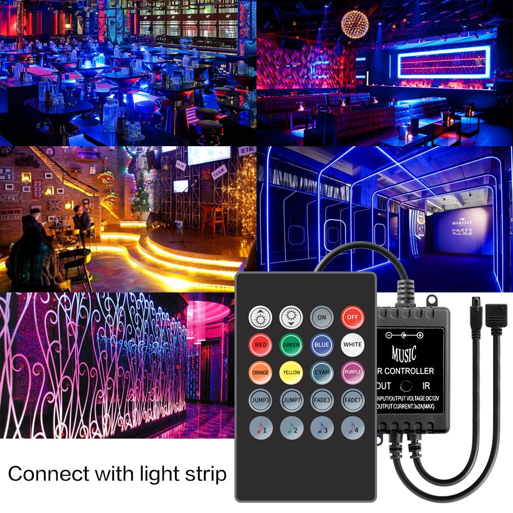 5v rgb controller led strip 20 key music controller micro usb 5 v led controller 2835 5050 lighting strip trådlös fjärrkontroll