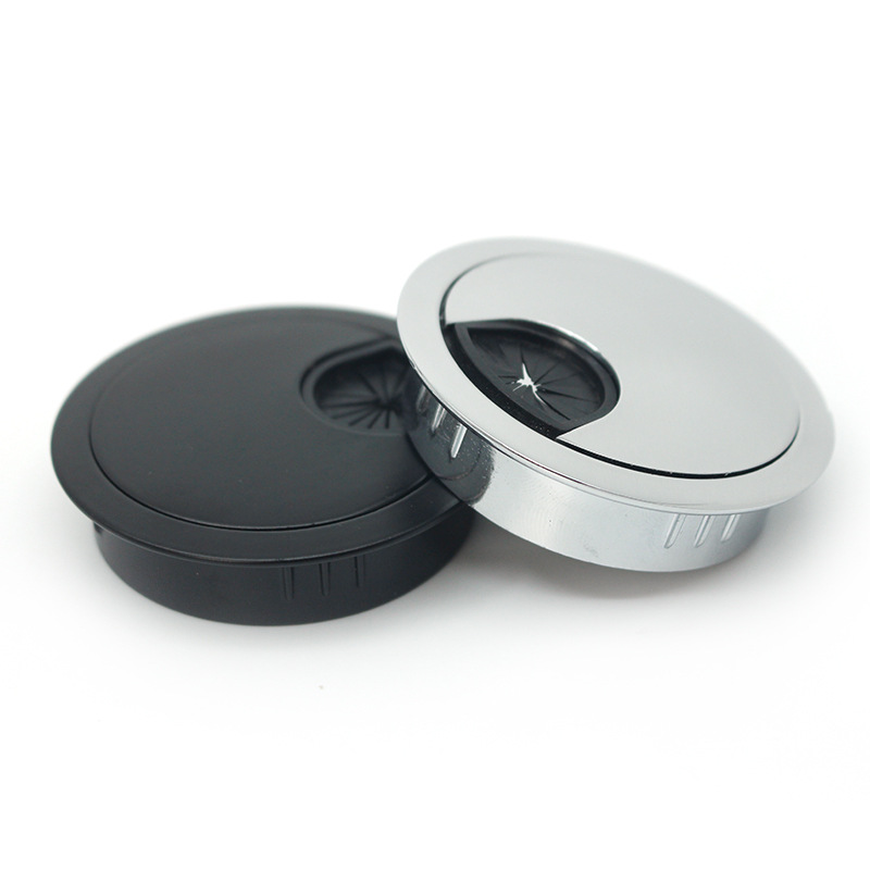 2 Stuk Zinklegering Ronde Tafel Hole Cover Wire Outlet Poort Computer Pc Bureau Kabeldoorvoer 50/53/60/80 Mm Line Houder