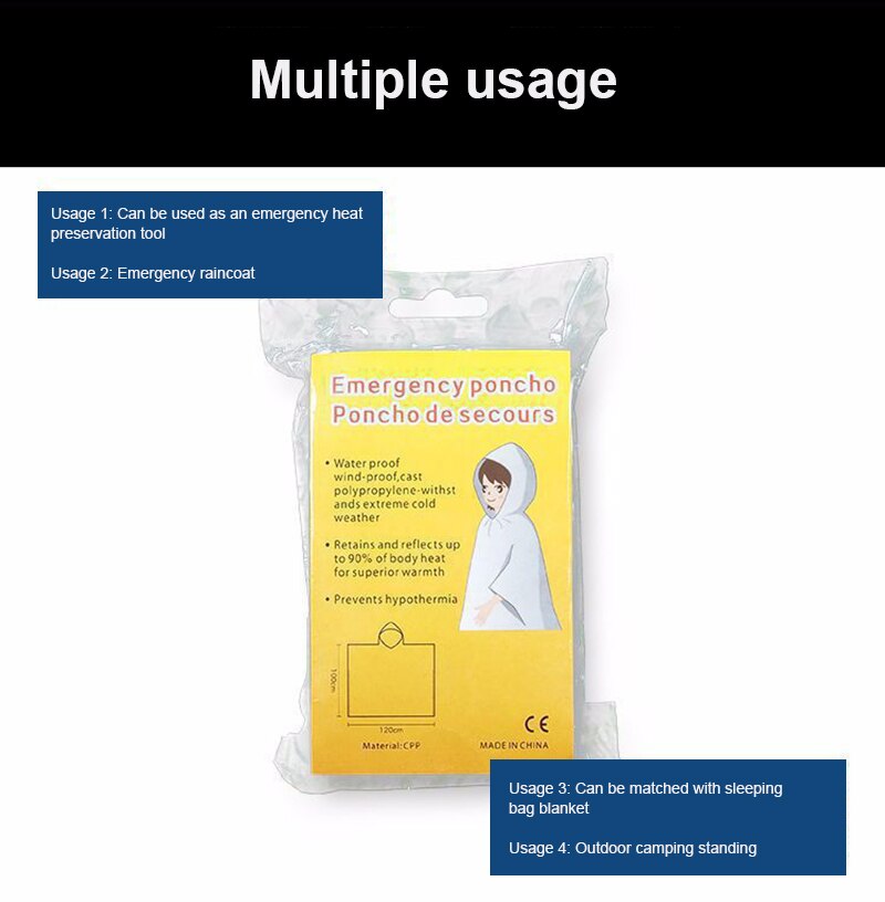 Draagbare Wegwerp Regenjas Mantel Regenjas Draagbare Regenjas Wegwerp Regen Draagbare Poncho Unisex Regenkleding