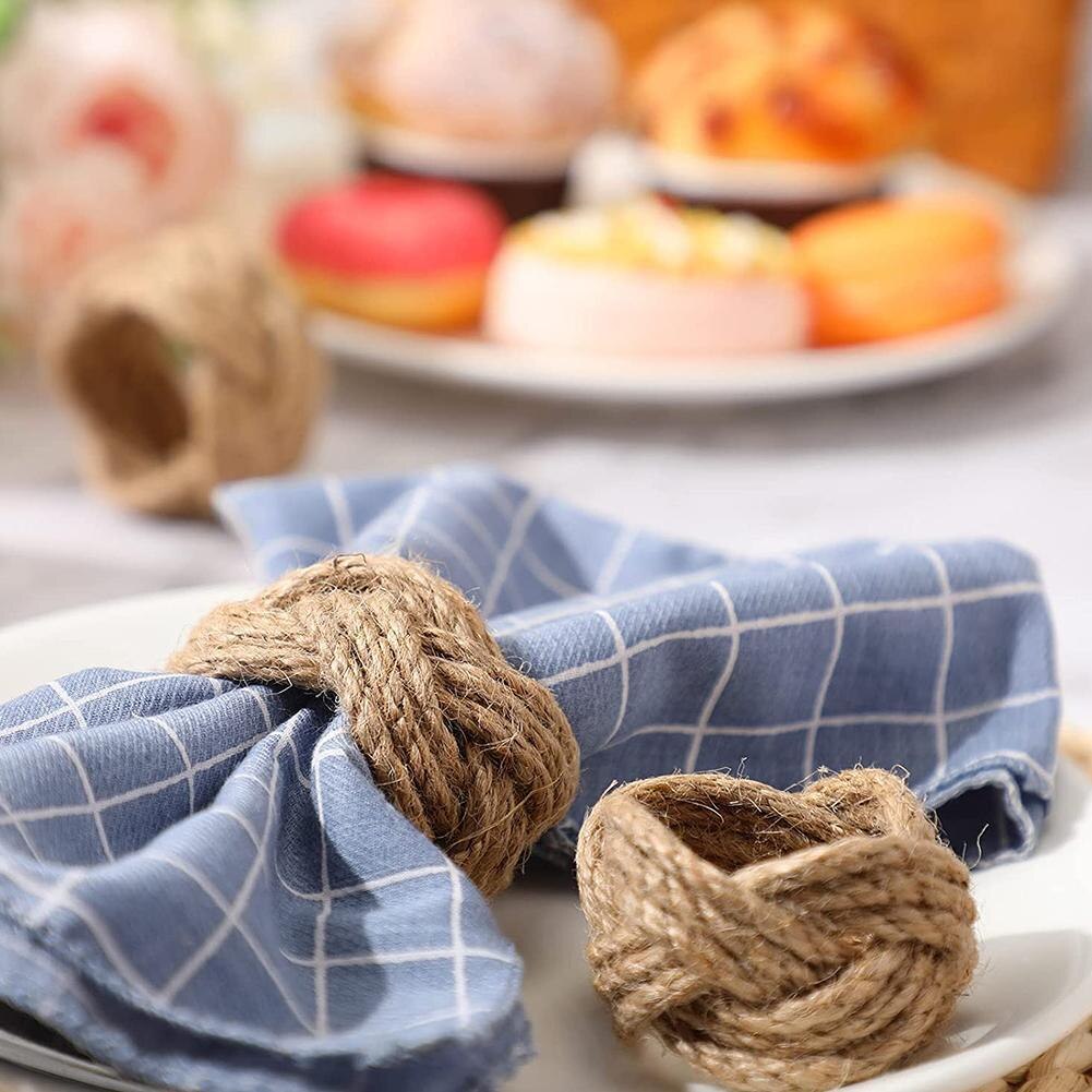 8 stücke Stroh Gewebte Ring Western Restaurant Serviette Geschmack Seil Ring Wiederverwendbare Schreibtisch Ornament Abendessen Dekoration
