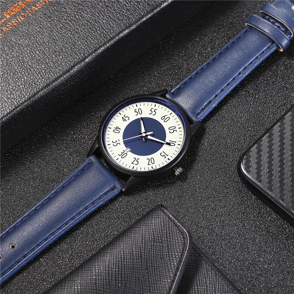 Leather Band Watches Men Arabic Numerals Dial Quartz Analog Wristwatch Widely Used in Street Photo Accessories