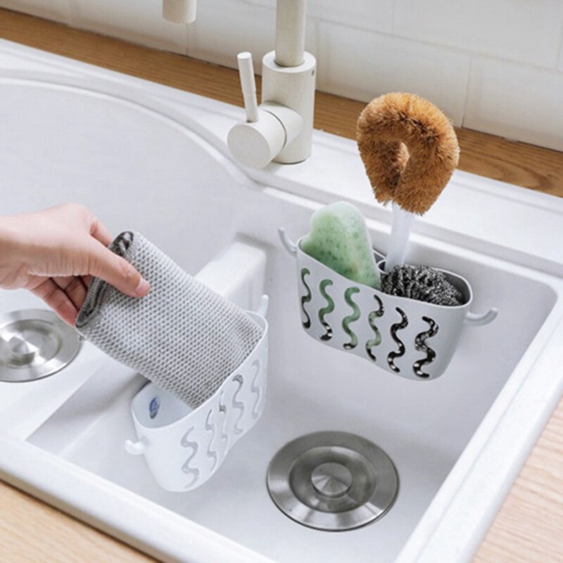 Soporte para esponja de cocina con ventosa de esponja soporte para ventosa de baño para esponjas jabones lavadores suministros para el hogar multifuncional