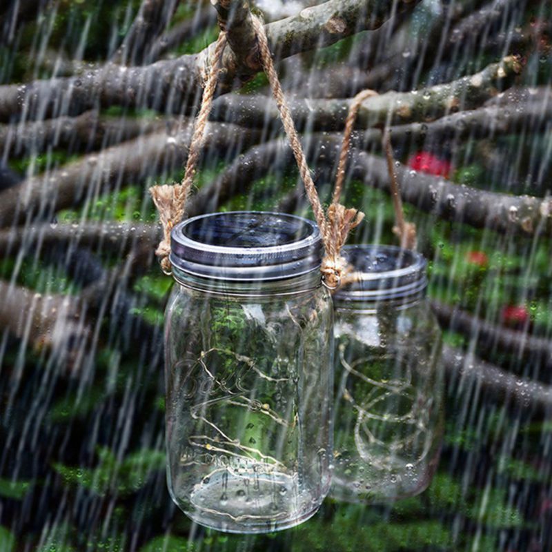 20 LED Solar Fairy Cap Licht Mason Pot Deksel Lamp Xmas Outdoor Tuin Decor 2 M Warm Licht Automatisch Opladen automatische Verlichting