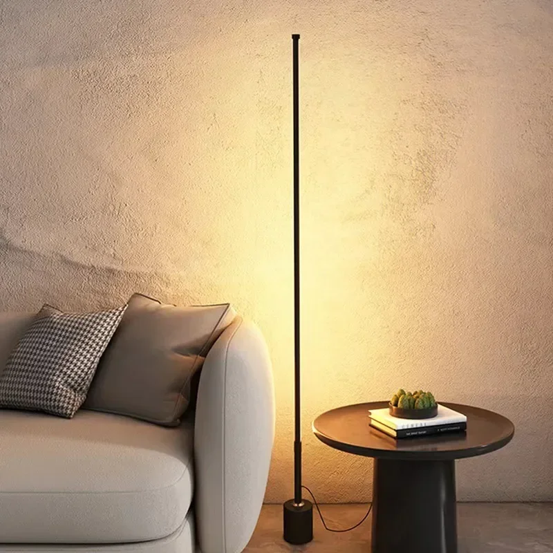 Gulvlampe rgb nordisk soverom, stue, arbeidsrom, vertikal nattbordslampe, veggmontert skrivebordslampe, fjernstyrt omgivelseslys