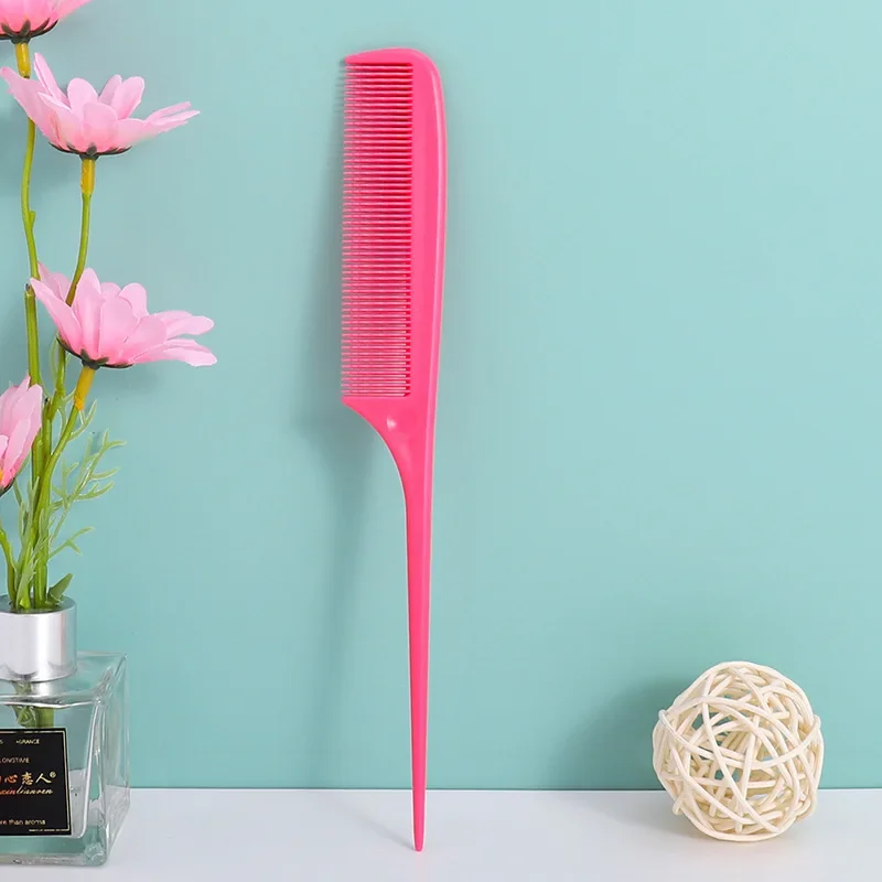 Peine de cola de pelo , peine de corte de pelo de salón , peines de estilismo para el cuidado del cabello de salón con pinchos de acero inoxidable: Negro