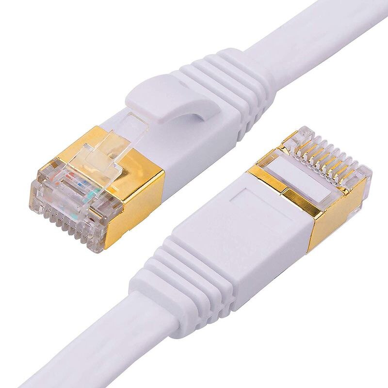 Cat-7 Ethernetkabel Platte Met Kabel Clips, Afgeschermde RJ45 Connectors, hoge Snelheid 10 Gigabit Lan Netwerk Patch Kabel, Sneller dan