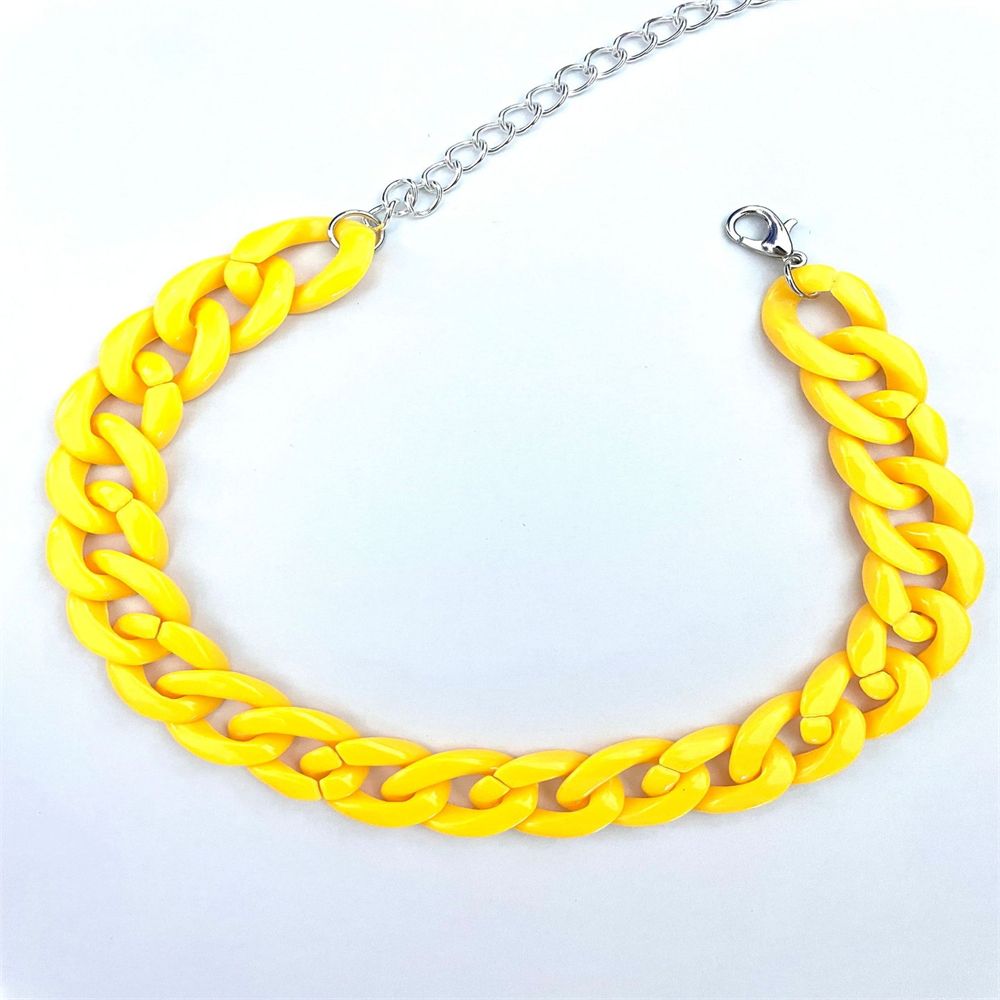 Friendship Party Jewelry Hip Hop Collar Gothic Choker Chunky Chain Punk Choker Chain Necklace Pendant Hip Hop: SILVER PLATED