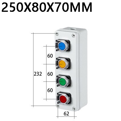 Indoor and outdoor button box Emergency stop start switch Power reset alarm iron door elevator motor Electrical control box: black