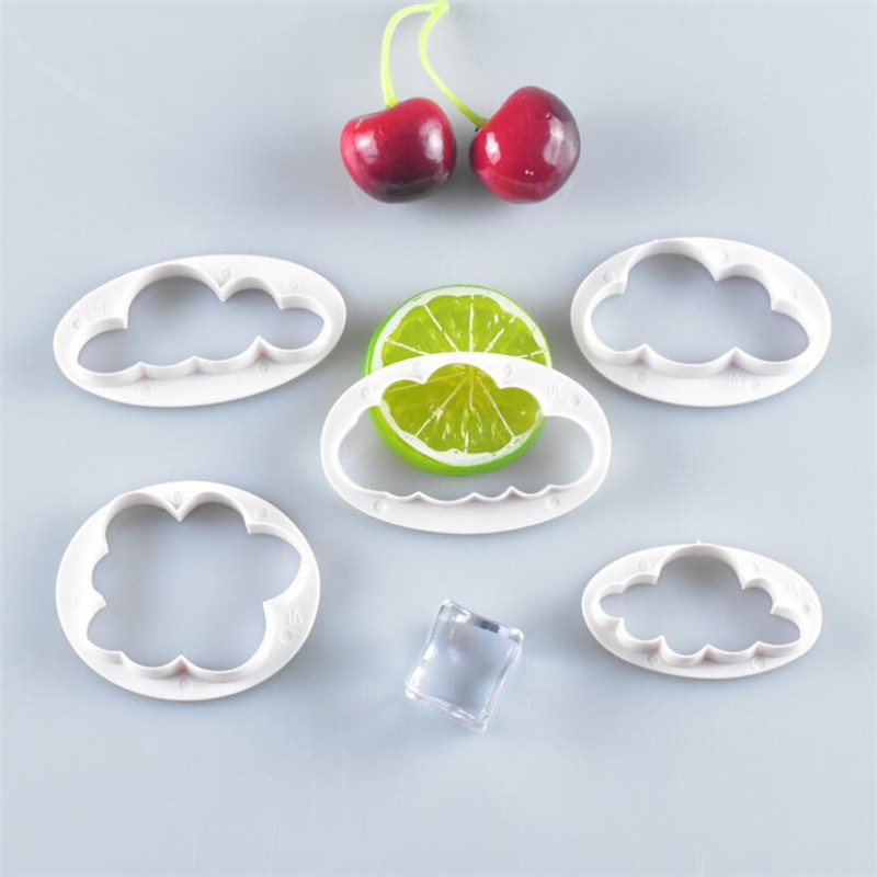 5 Stks/set Fondant Cutter Cloud Plastic Cake Cookie Biscuit Cutter Fondant Mold Fondant Cake Decorating Gereedschap Suiker Ambachtelijke