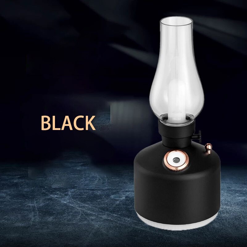 Retro Lamp Luchtbevochtiger Draadloze Aroma Diffuser Oplaadbare Essentiële Olie Humidificador Kleur Lichten Cool Mist Voor
