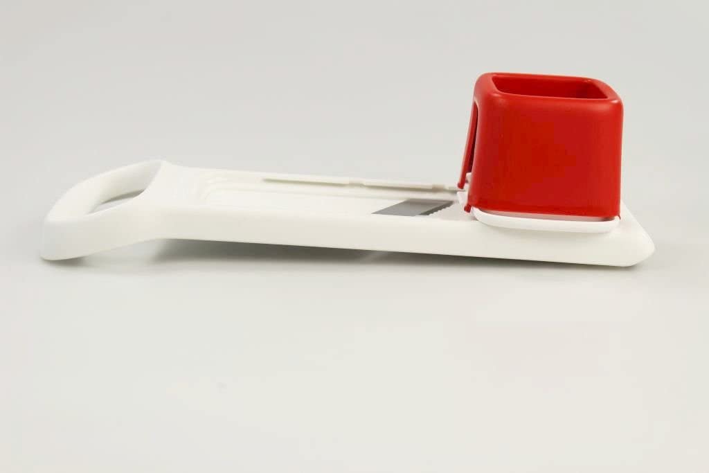 Tupperware mini skiver mandolin, kok speedymando hvid-rød rivejern mandolino køkkenstjerne