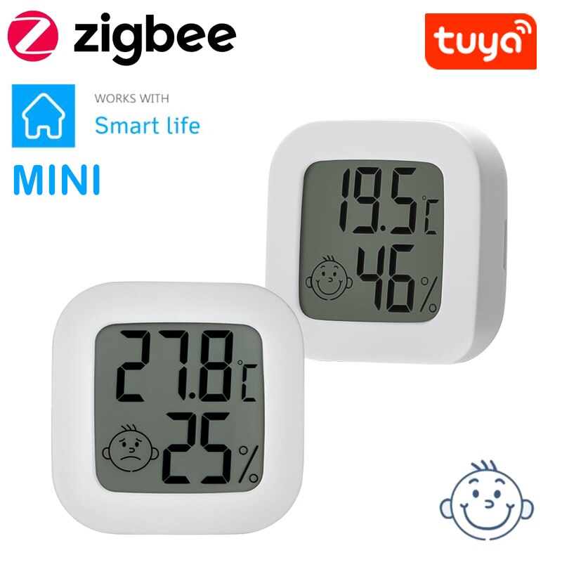 Tuya ZigBee Temperature Humidity Sensor LCD Screen Display For Smart Home Automation Remote Control Smart Life