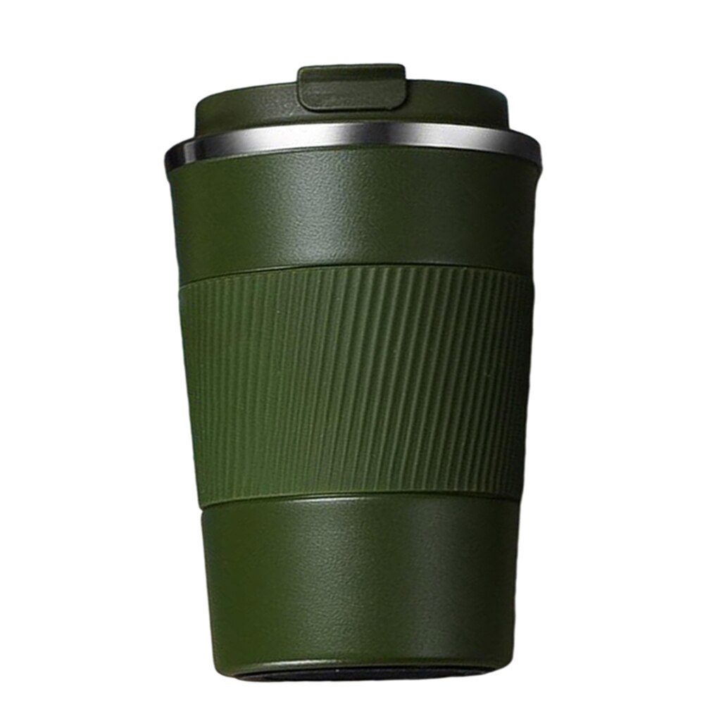 Coffee Mug & Cold Beverage Drinks Leak-proof Vacuum Travel Mug Reusable: 380ml Green