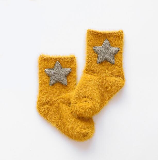 Chaussettes unisexes pour bébés filles | , motif de lapin étoile de mer, en coton doux, et confortable, vêtements d'hiver pour enfants, calcetines: yellow star / 24M