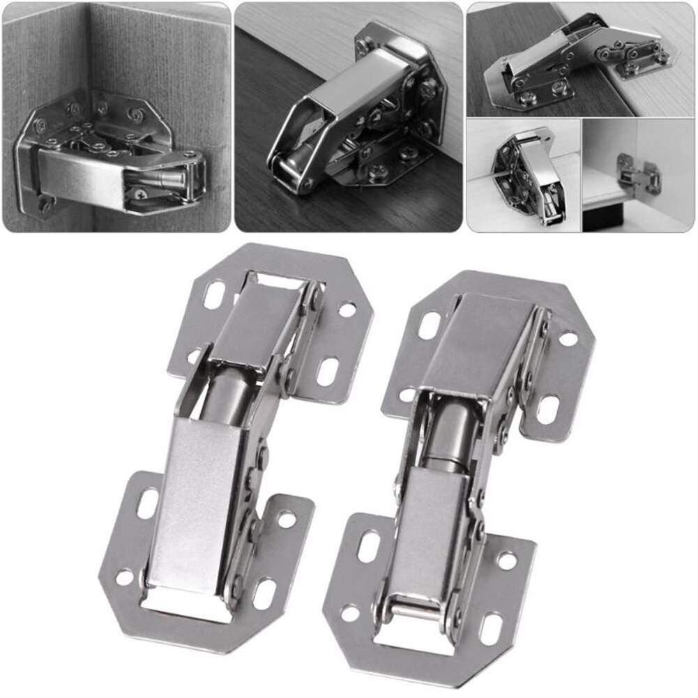 Cabinet Hinge Bridge Concealed Hinge Soft Close 3inch 90 Degrees Easy Installation Hinges No Drilling Door Hinges FP8