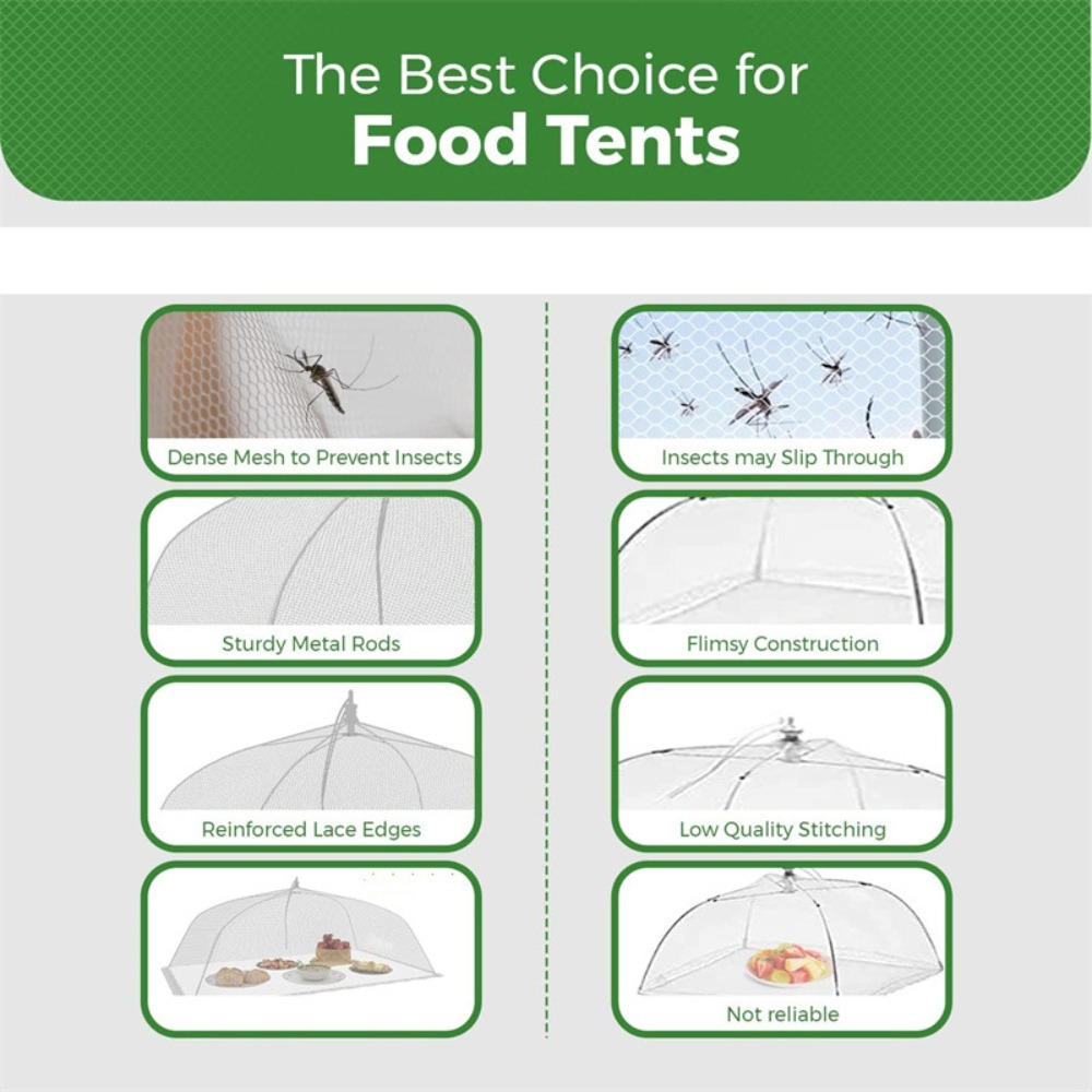 Collapsible Mesh Food Covers Anti-Flying Protective Food Tent Household Dish Lid Dining Table Insect Proof Cover