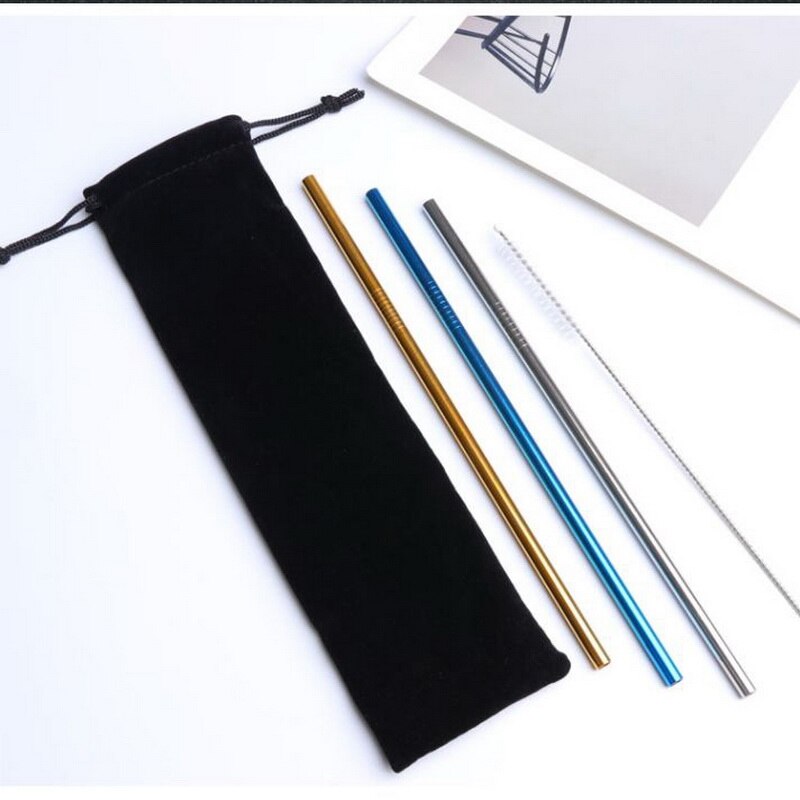 Portable Telescopic Drinking Straw Set 304 Stainless Steel Metal Straw Reusable Travel Keychain Straw With Case Bottle Opener #1