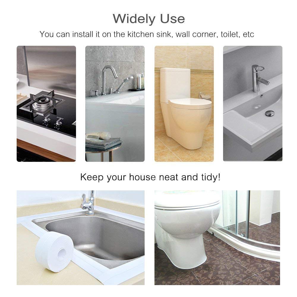 PVC Wasserdichte Wand Band Self Adhesive Riss Abdichtung Streifen Band für Küche Bad Dusche Waschbecken Herd Bad Wand Rand Protector