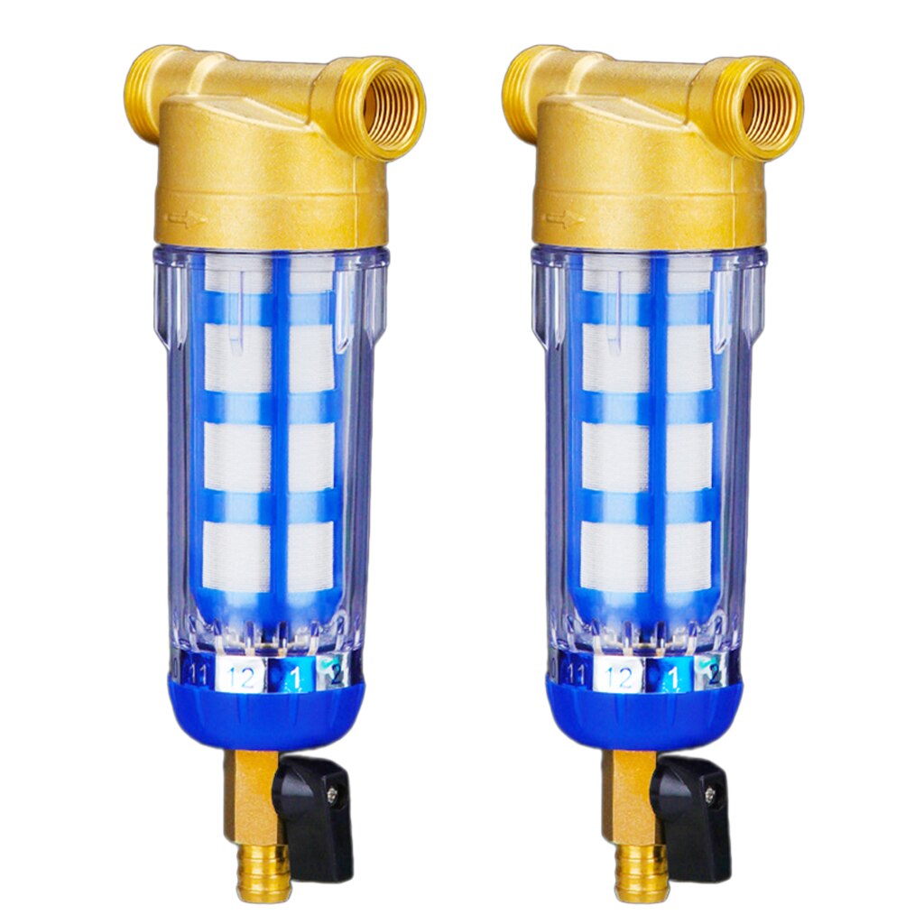 2 Stuks Water Pre-Filter Systeem/Herbruikbare Spin Down Sediment Water Filter Fit Voor 1/2 Inch Mnpt 3/4Inch Fnpt
