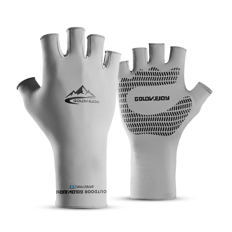 Half Vinger Antislip Handschoenen Dames Heren Zomer Sport Handschoenen: Grijs / L