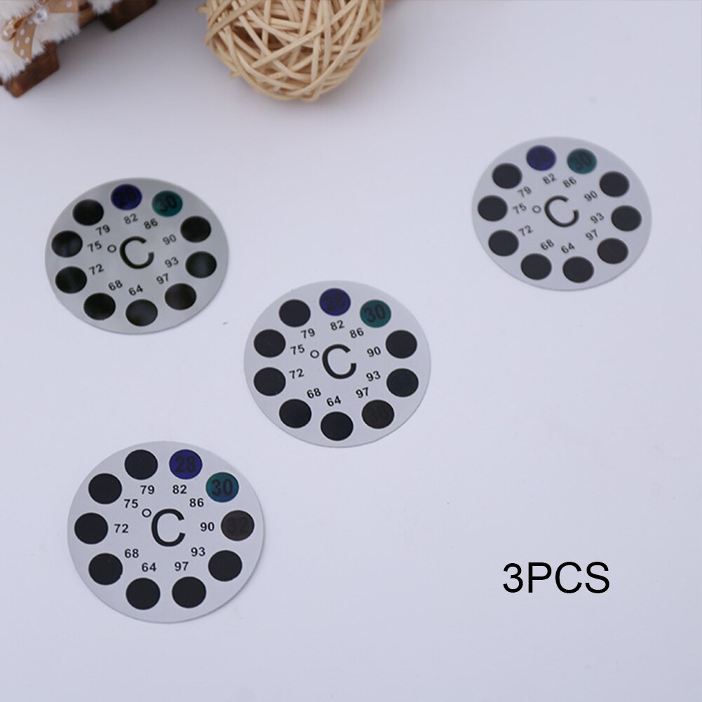 Huishoudelijke 50Mm Dual Schaal Vis Tank Duurzaam Digitale Thermometer Sticker Ronde Temperatuur Meet Plastic Aquarium Accessoires: 3pcs