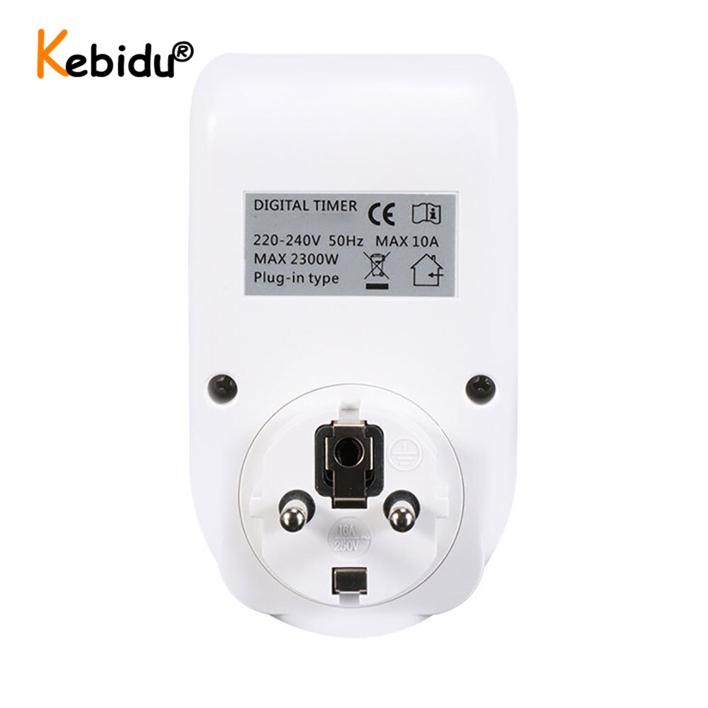 EU Plug Smart Digital Timer Socket Switch Energy Saving Power 230V AC Adjustable Programmable Setting of Clock/On/Off Time