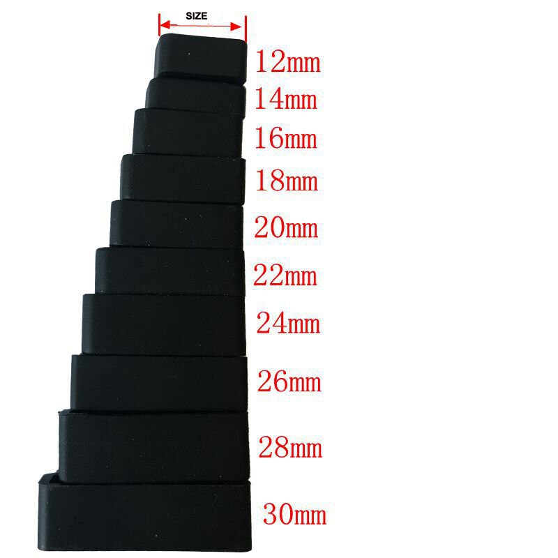 2-10 Uds correa de reloj negra 12 14 16 18 20 22 24 26mm banda de silicona correa de reloj de goma bucles anillo accesorios soporte casillero