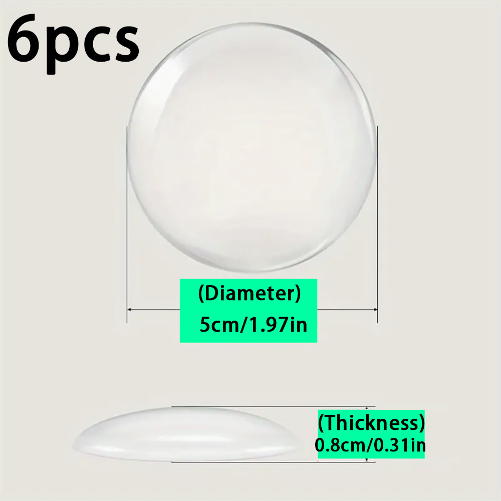 6 stuks siliconen deurstopper stickers, geluidsdempende anti-schok demper, muurbeschermer, zelfklevende deurstopper, handbeschermer.: Zwart