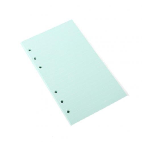 40 Sheets A5/A6 Filler Papers Loose-leaf Notebook 6 Holes Office School Supplies: Green / A6 Size