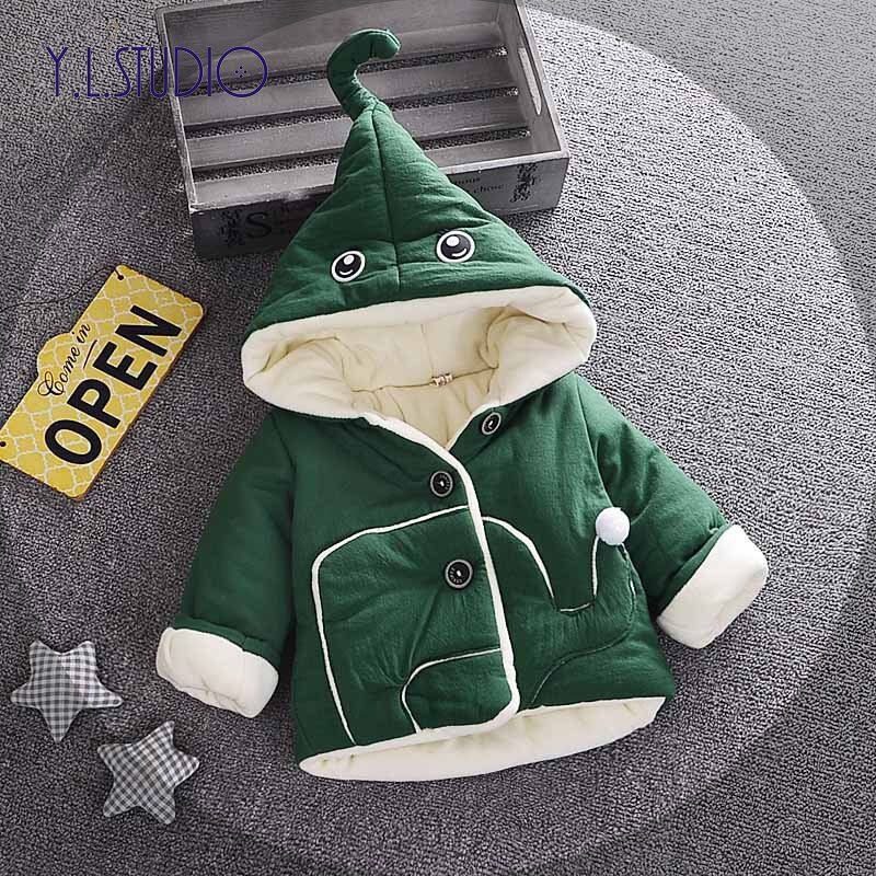 Y.L. Studio Baby Meisjes Winter Kleding 1 Jaar Jongen Katoen Gewatteerde Jas Hooded Thicken Little Peuter Cartoon Jas Leuke Kleding