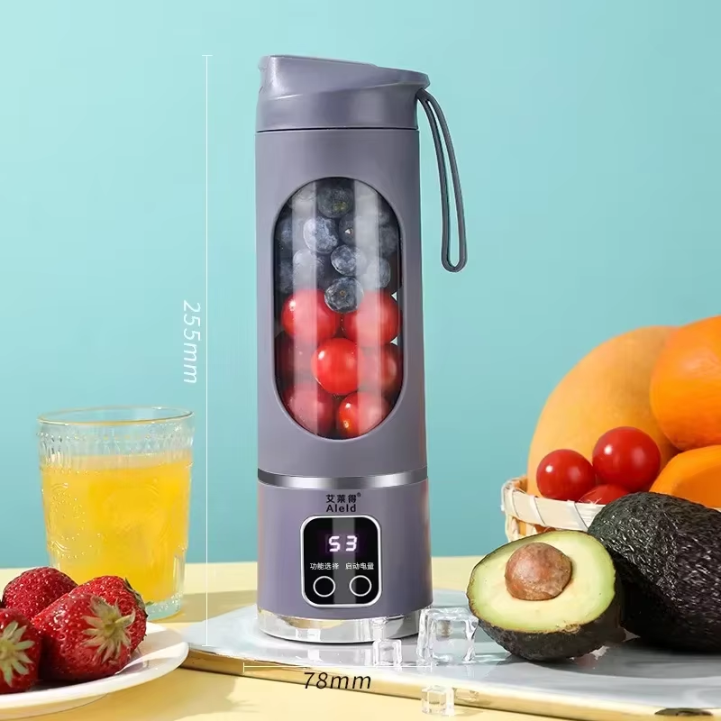 USB Opladen Draagbare Juicer 8/12 Blade Head 3 Versnellingen Verstelbare Dubbele Cover langdurige High-Power Ijsbreker: Rood
