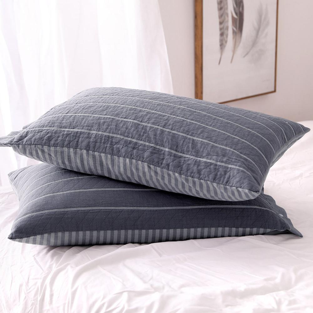 Pillowcase Muslin Cotton Pillow Case All Covered With High-Grade Breathable Pillowslip Bedding 50*75cm A Pair