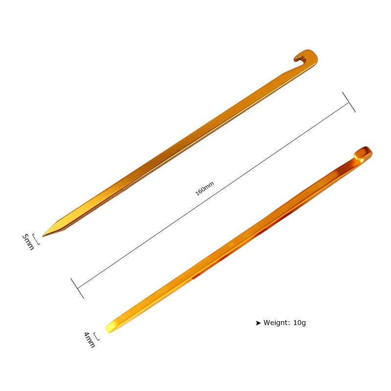 10 pièces/lot de piquets de tente en alliage d'aluminium 16cm piquets de jardin clou de terre hamac robuste Camping pour Guyline auvent flyleaf