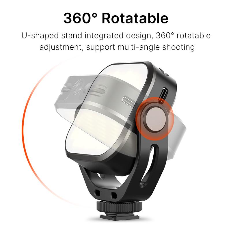 Ulanzi vijim vl66 ajustável led luz de vídeo com 360 rotação suporte montagem rechargable dslr slr luz preenchimento móvel
