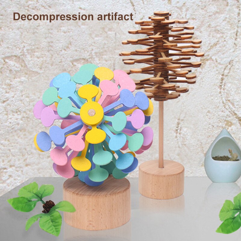 Houten Spiraal Lolly Stress Reliëf Speelgoed Spinning Creatieve Wand Decompressie Kit Fibonacci Sequence Speelgoed Art Decoratie Kids