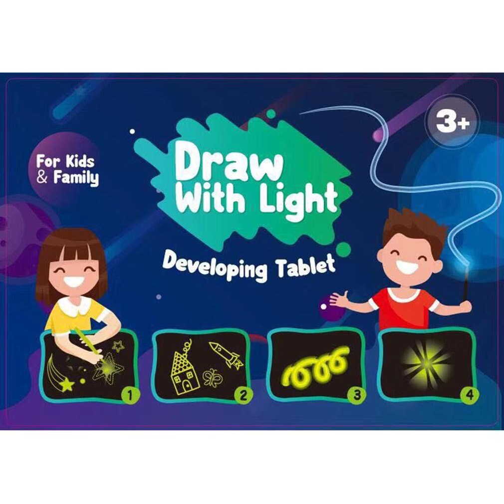 A5 A4 A3 3d Leucht Zeichnung Licht Bord Graffiti Zeichnung Bord Magie Ziehen Pädagogisches Licht Spaß Entwicklung Spielzeug Ziehen Bord