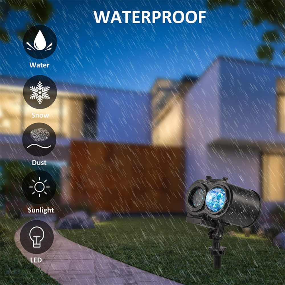 Lámpara de proyección de diapositivas multiuso 12 lentes de patrón 10 Luz de ola Luz de proyección LED para Navidad de Halloween