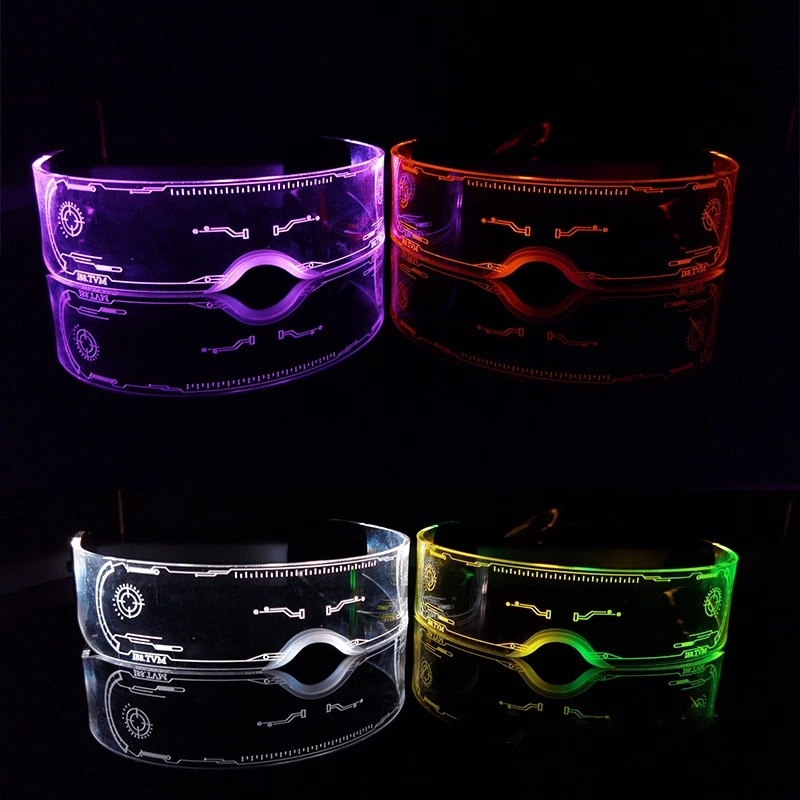 Lunettes de soleil LED Shoous pour hommes et femmes, lunettes punk vintage, lunettes lumineuses colorées, nuances UV400, fête de Noël,