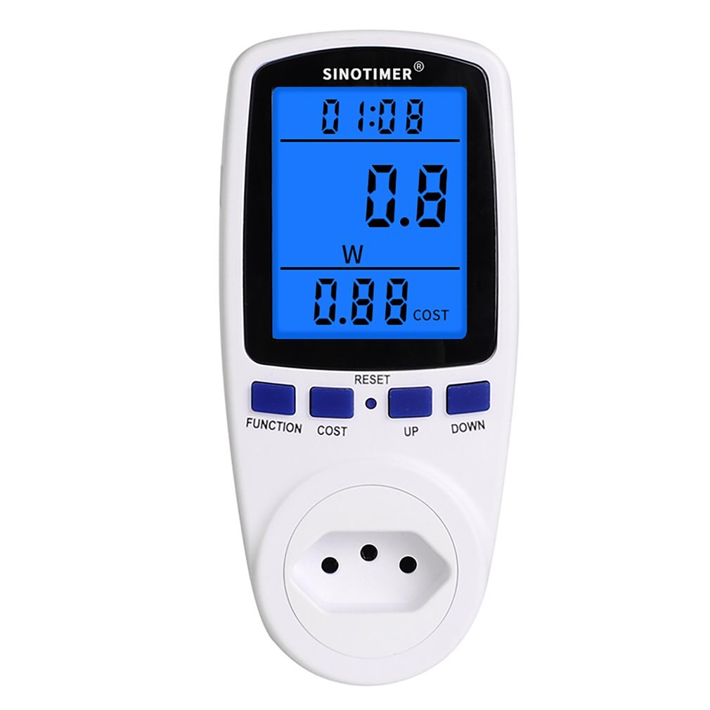 EU UNS UK FR BR AU Steckdose Digital Wattmeter Energie Verbrauch Watt Energie Meter KWh AC 230V 120V strom Mit Backlights: BR Stecker