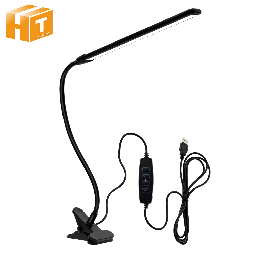 ledet skrivebordslampe øyebeskyttet usb bordlampe klips på lys med bryter 9- nivåer lysstyrke &amp; 3- nivåer farger til lesearbeid