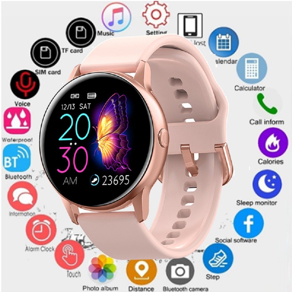 Smartwatch IP68 , dispositivo portátil impermeable, Monitor de ritmo cardíaco, pantalla a Color, reloj inteligente deportivo para Android IOS Larga modo de reposo