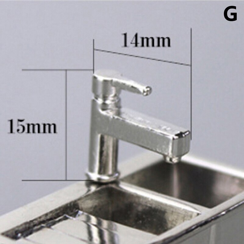 1/12 Dollhouse Mini Bad Kraan Simulatie Water Tap Model Meubels Speelgoed voor Poppenhuis Decoratie Miniatuur Accessoires: G
