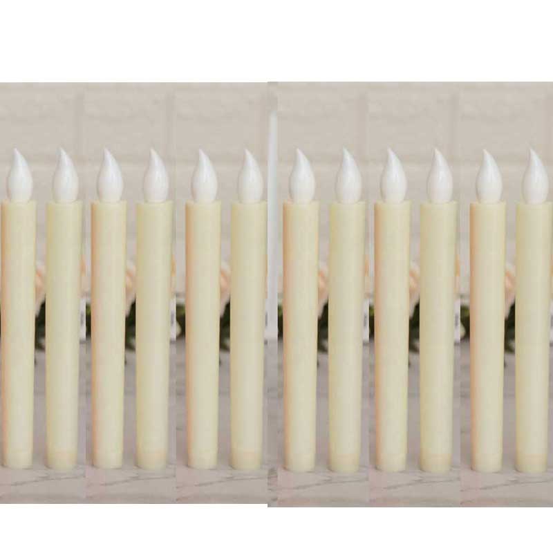 12 Pieces Beige/Yellow/Red Church LED Candles,Battery Operated Flameless Flickering Candle Light For Wedding: beige no holder