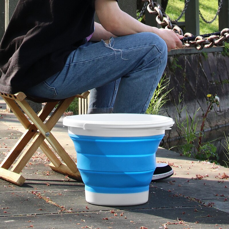 Portable Outdoor Fishing Bucket Car Washing Car Folding Bucket Multifunctional Storage Bucket Retractable Storage Box