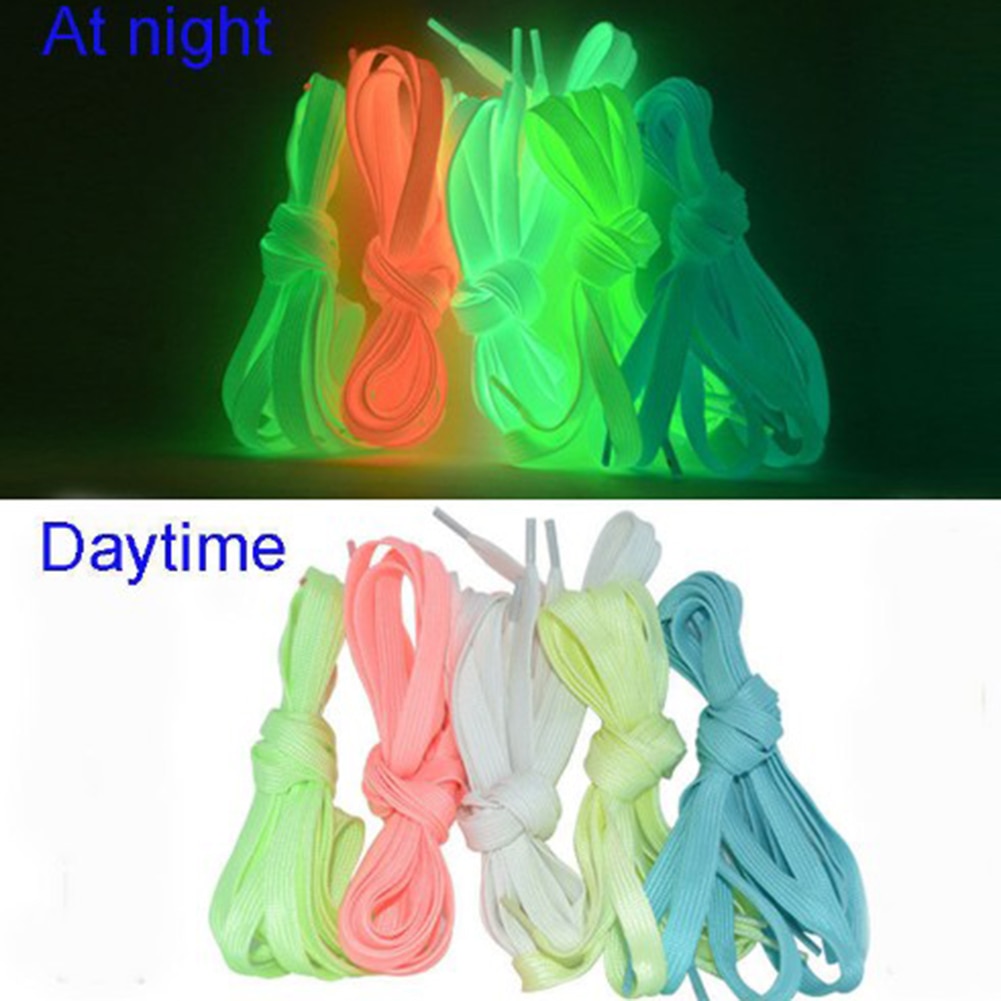 Lichtgevende Schoenveters 60Cm Platte Reflecterende Sneakers Veters Glowing In Night Sport Basketbal Canvas Schoenen Kant String