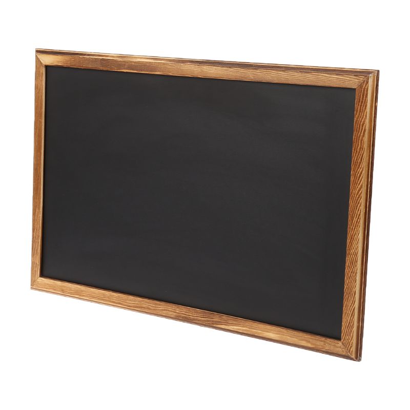 Pizarra rectangular colgante de madera para niños, tablero negro para mensajes