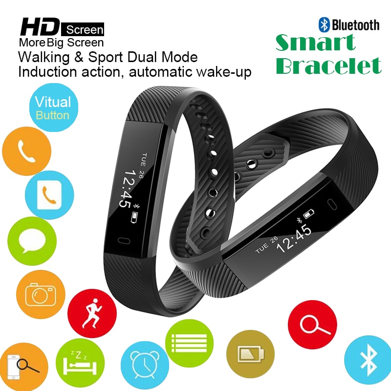Smart Watches Bluetooth Waterproof Women Men Sport Wristband Fitness Tracker Pedometer Smart Bracelet Smartband for IOS Android